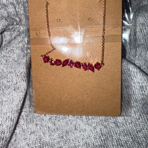 Radiant Ruby Necklace with Gold Chain
